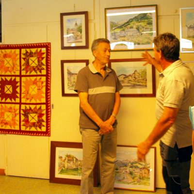 M. Roger Dumax-Baudron, peintre et M. Jean-Pierre Socquet, peintre et organisateur de l'exposition de peinture