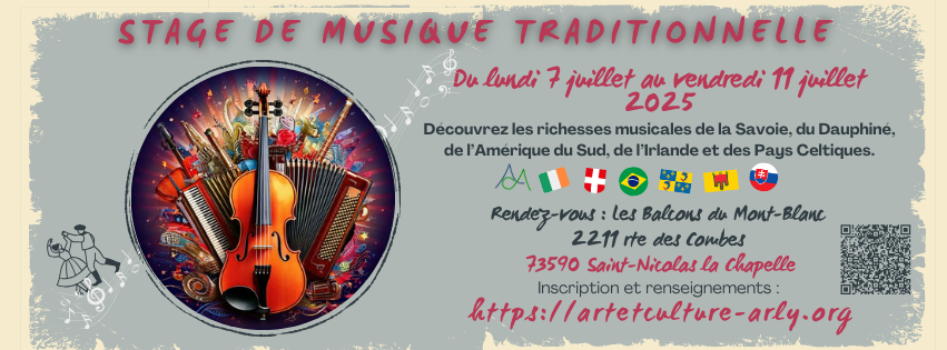 Annulation du stage Stage de Musique Traditionnelle 2025 : Celtique et Irlandaise – Savoie – Dauphiné – Amérique du Sud.