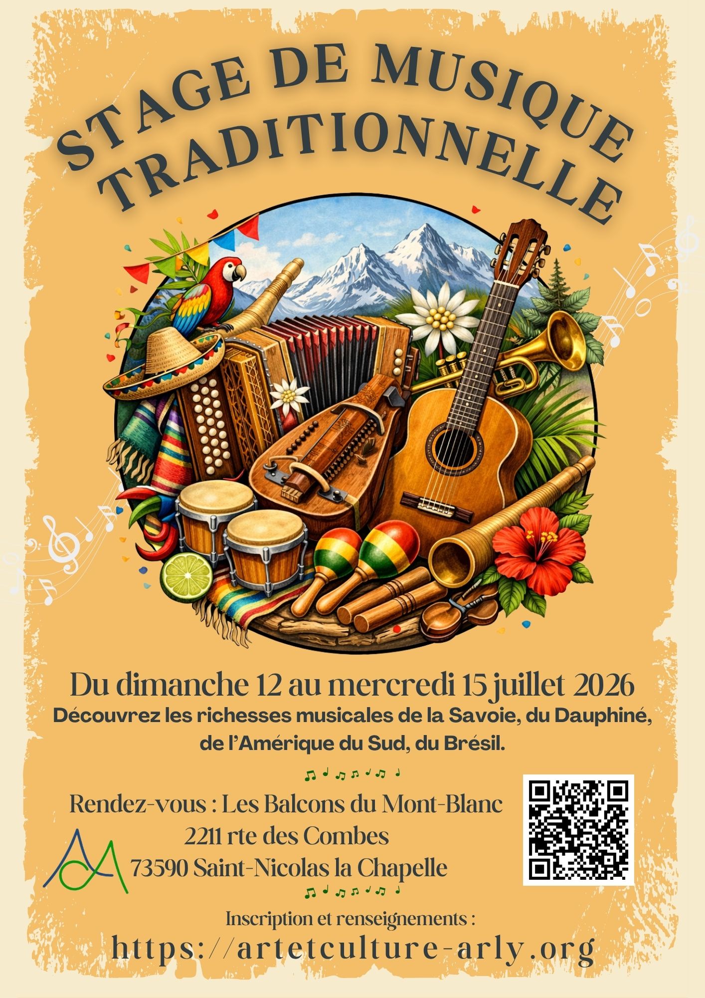 Stage de musique traditionnelle art et culture en Arly.